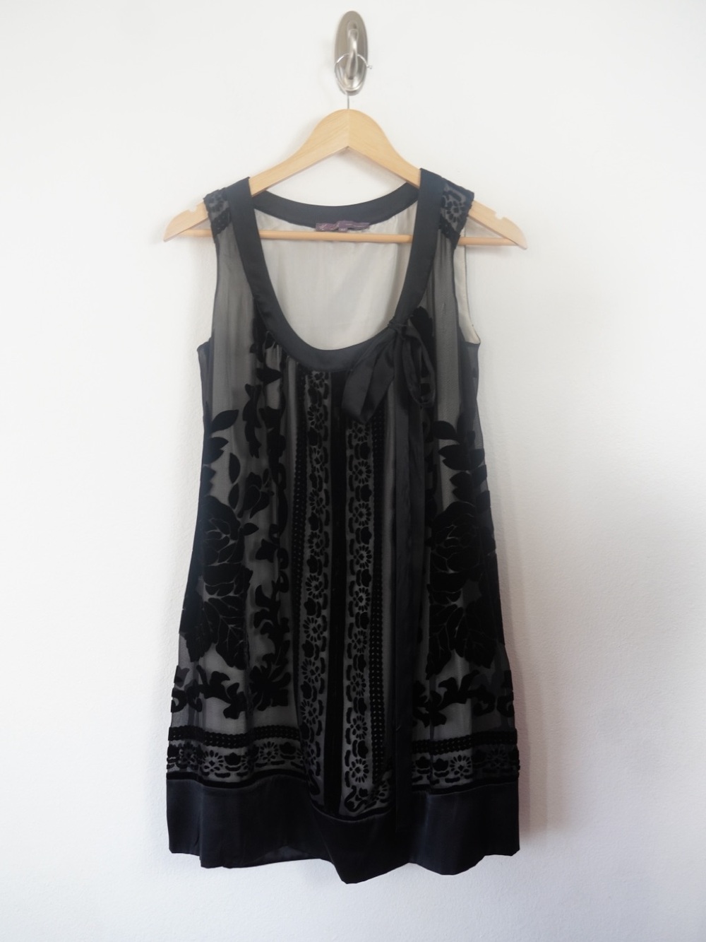 Whimsygoth Hale Bob Silk Velvet Burnout Tunic Top XS